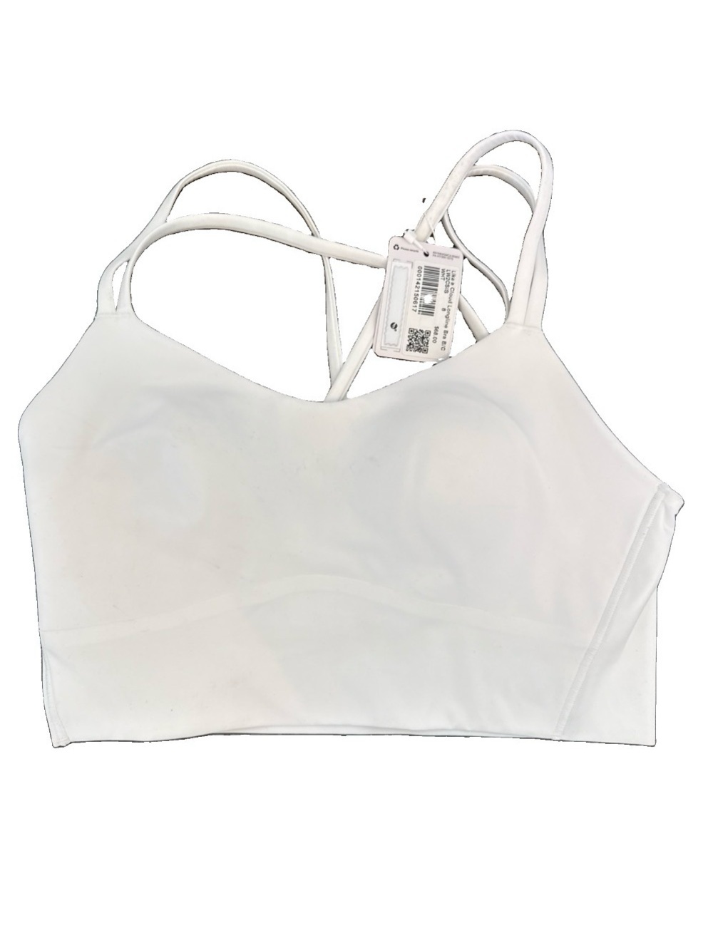 lululemon Like a Cloud Longline Bra Light Support, B/C Cup. White. Size 8. NWT